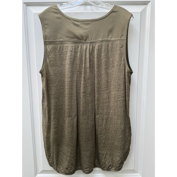 Banana Republic Olive‎ Green Knit Top Women’s Size XL High Front Low Back - Picture 2 of 8